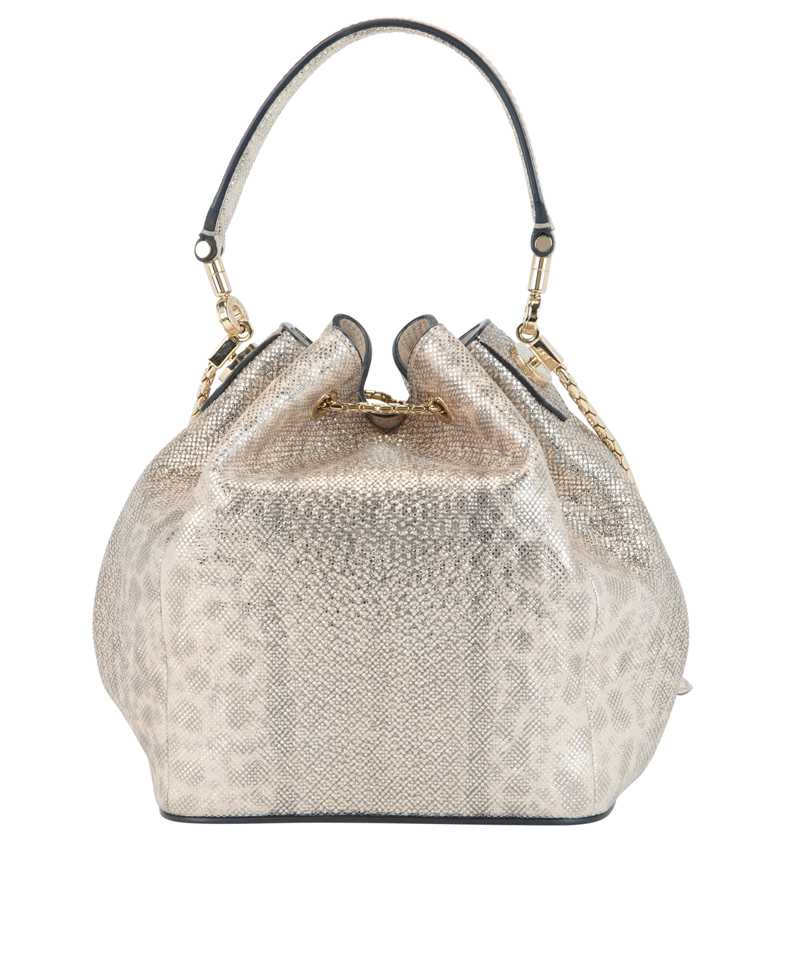 Karung Serpenti Forever Bucket Bag, &pound;1,100, Handbags, Gold/Rose Gold, Leather, Back view